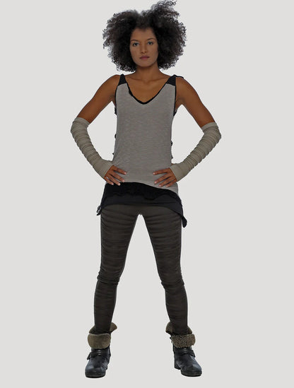 JIKO Foldover Long Leggings In Olive - Noir