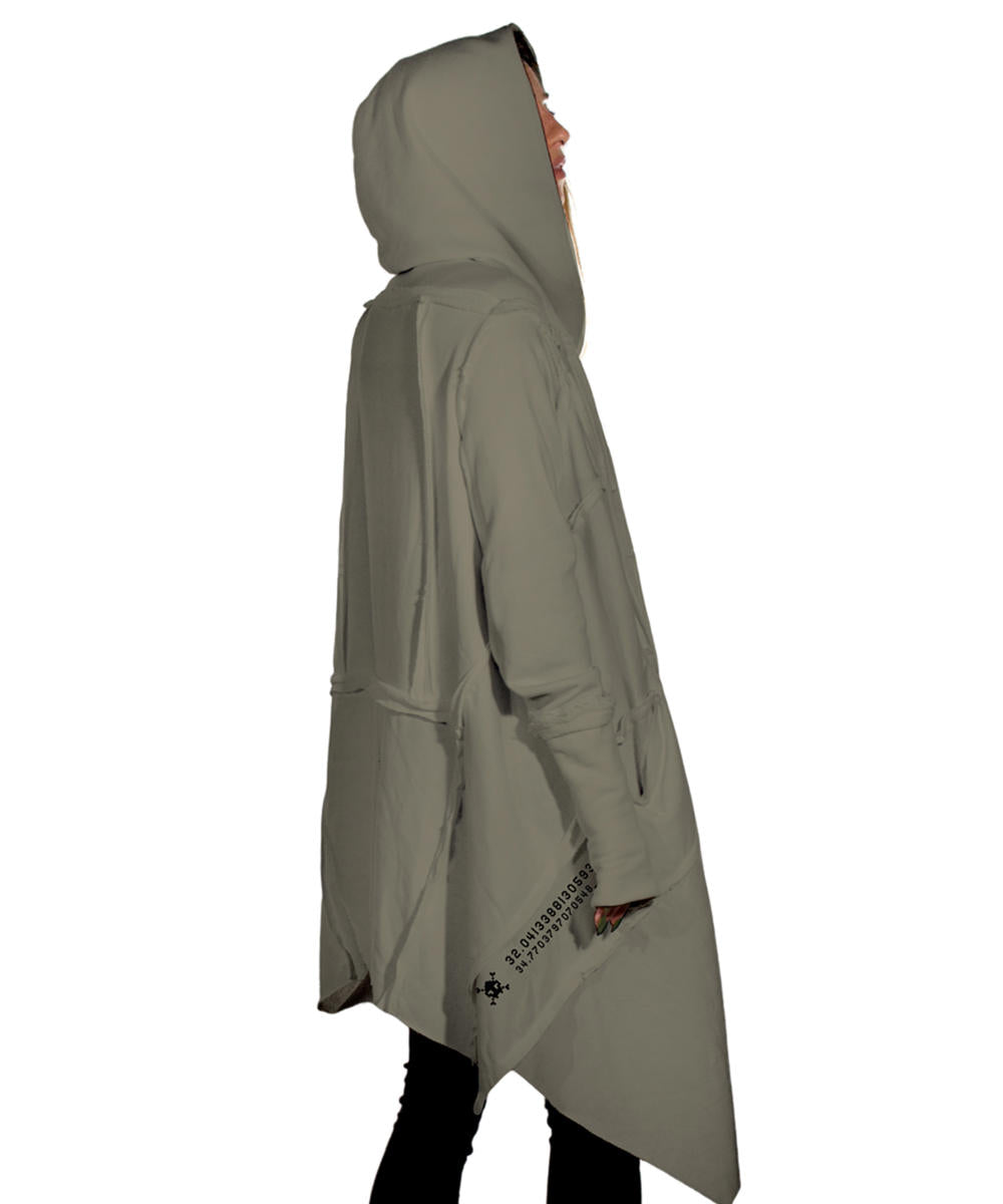 CUTSY UNISEX Hooded Jacket In Stone