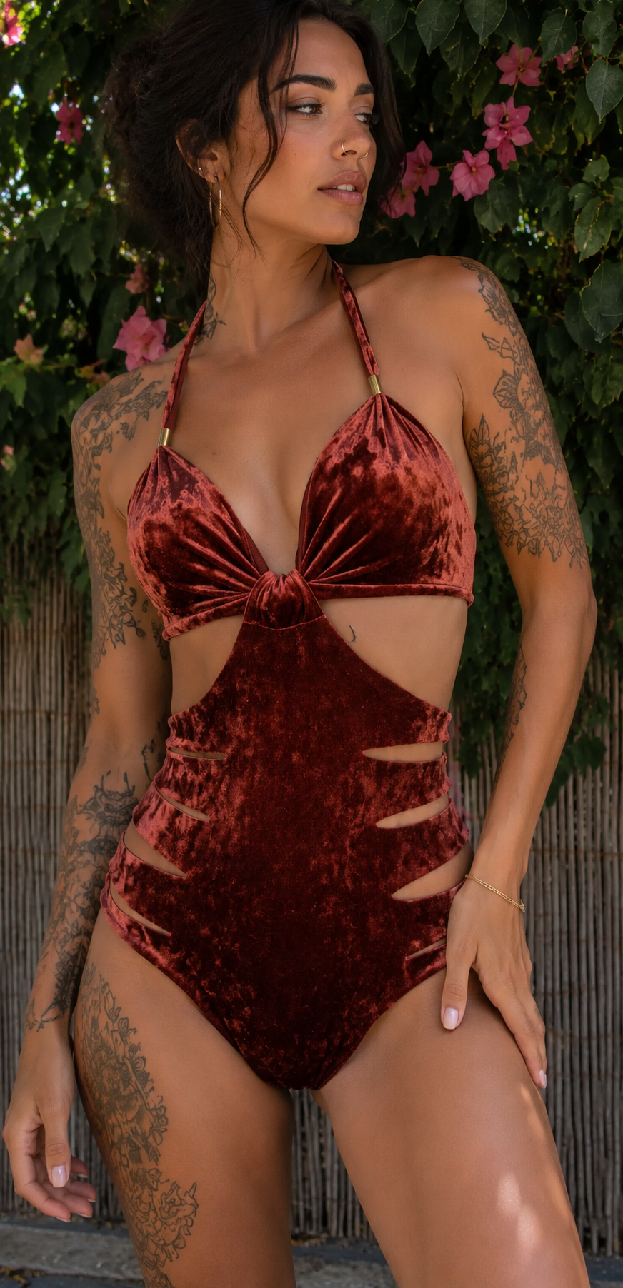 JASMIN Velvet Bronze One Piece Swimsuit - FINAL SALE !