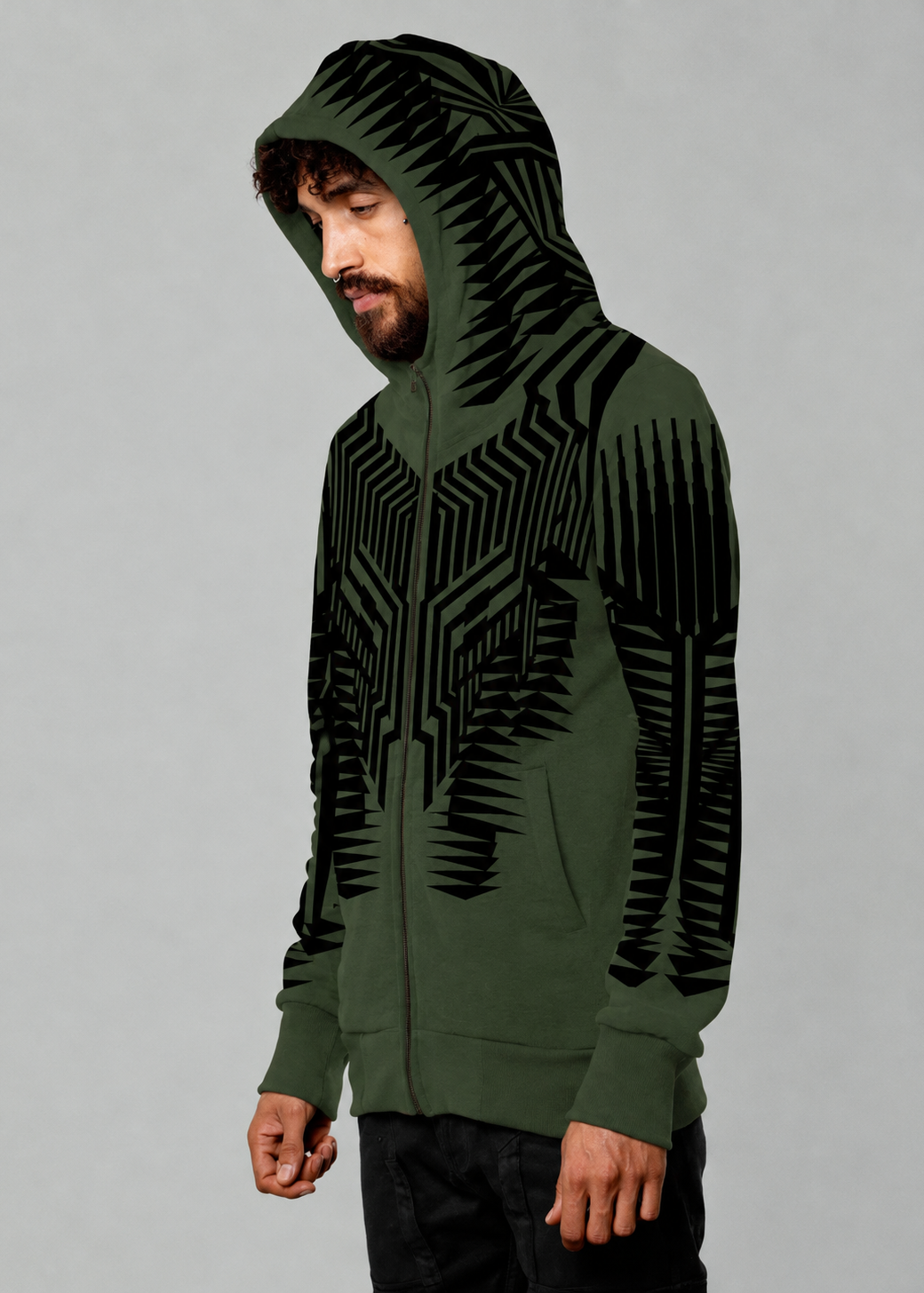 JETT Hooded Jacket In Green