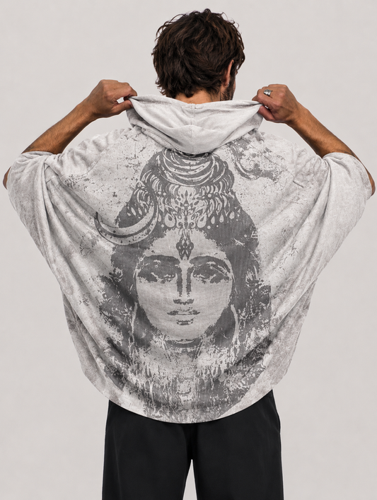 MAHA Unisex Hooded Kimono In White
