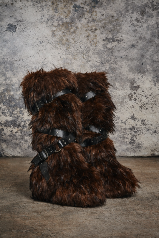 Brown High Faux Fur Boots