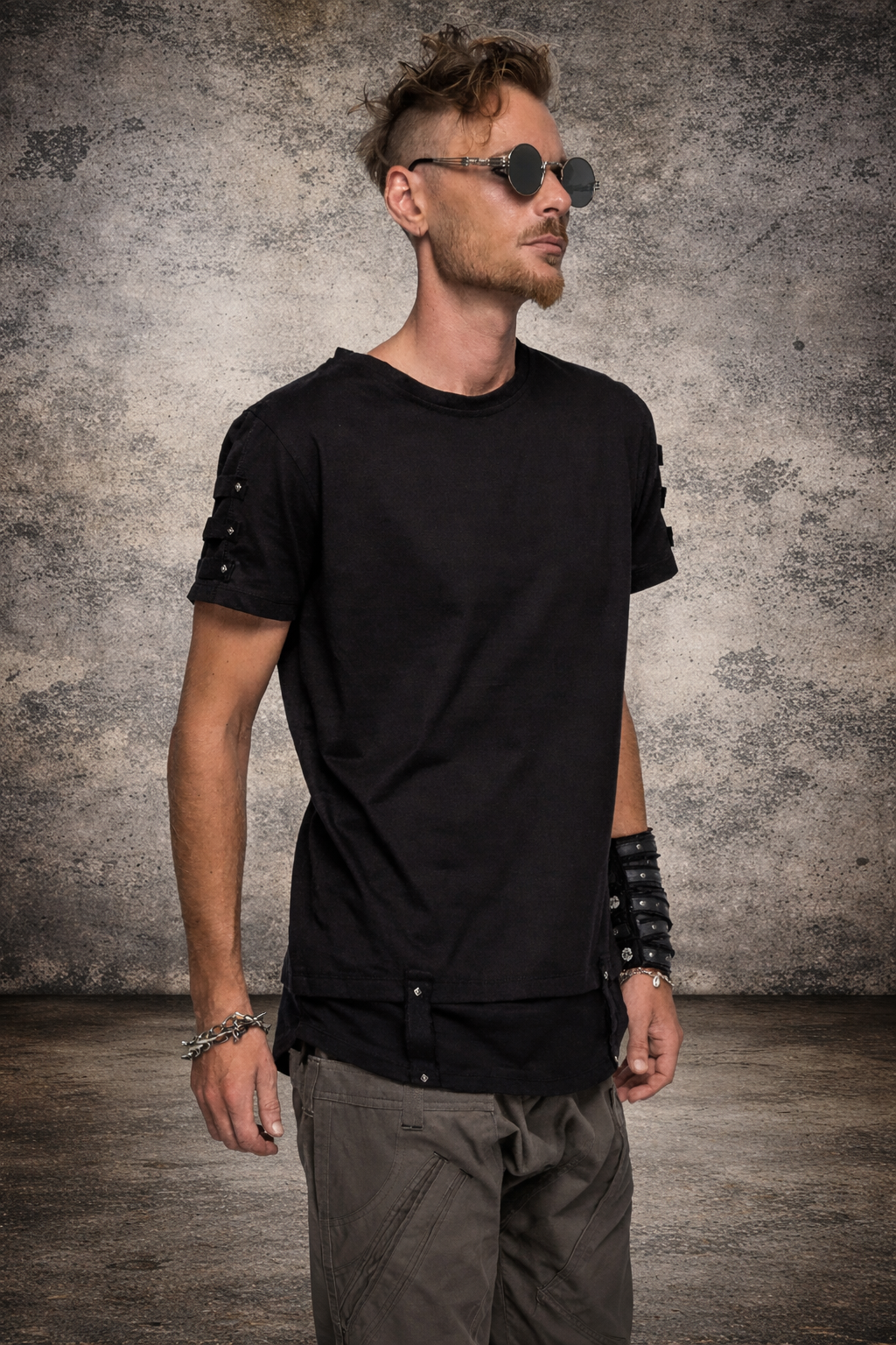 Slashed T-Shirt In Black