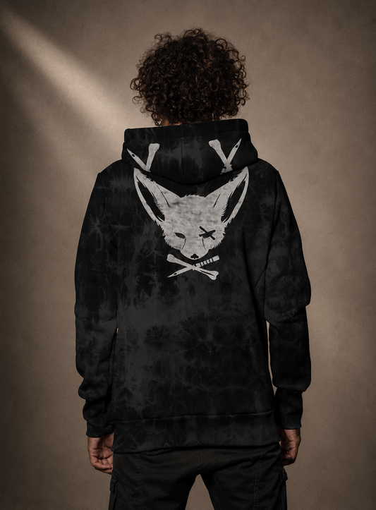TWIZY Unisex Hood In Black Tie-Dye