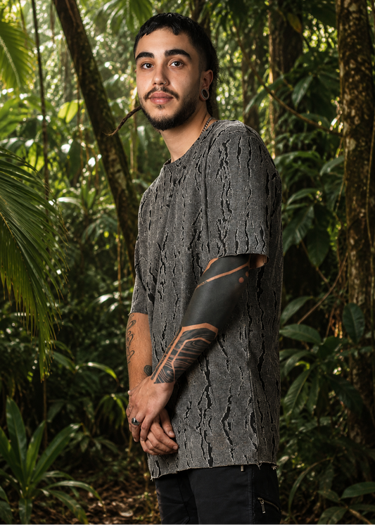 SAKAY BOTANICAL T-Shirt In Grey Shadow