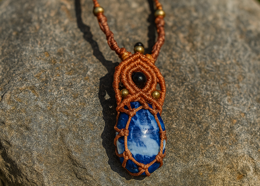 Sodalite Macramé Necklace