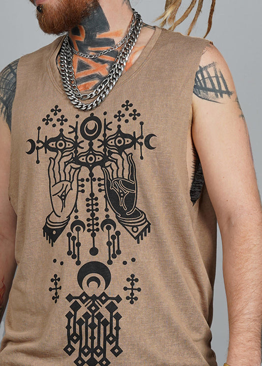 DANZA Tank Top In Dark Sand