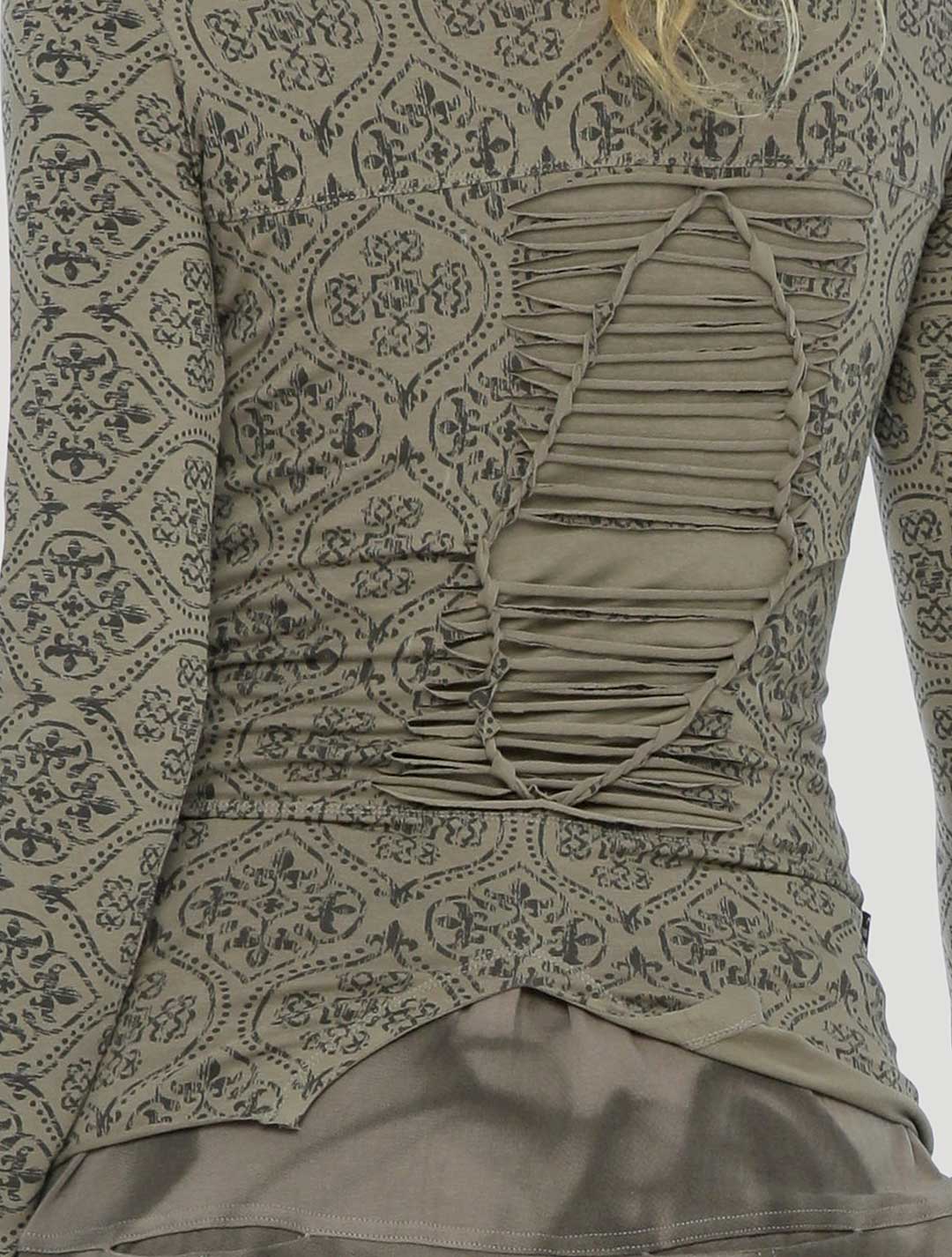 DRAG BRAIDED Long Sleeve top In Cement