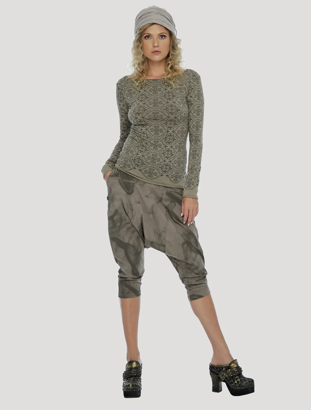 DRAG BRAIDED Long Sleeve top In Cement