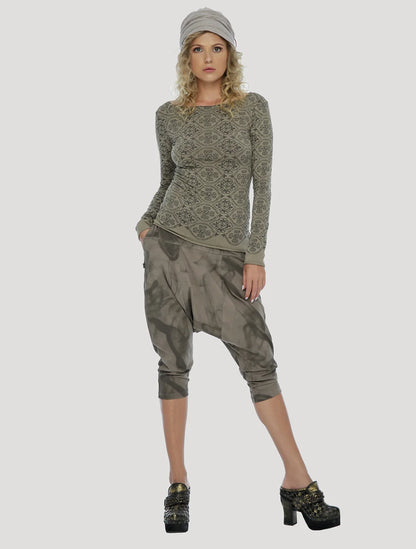 DRAG BRAIDED Long Sleeve top In Cement
