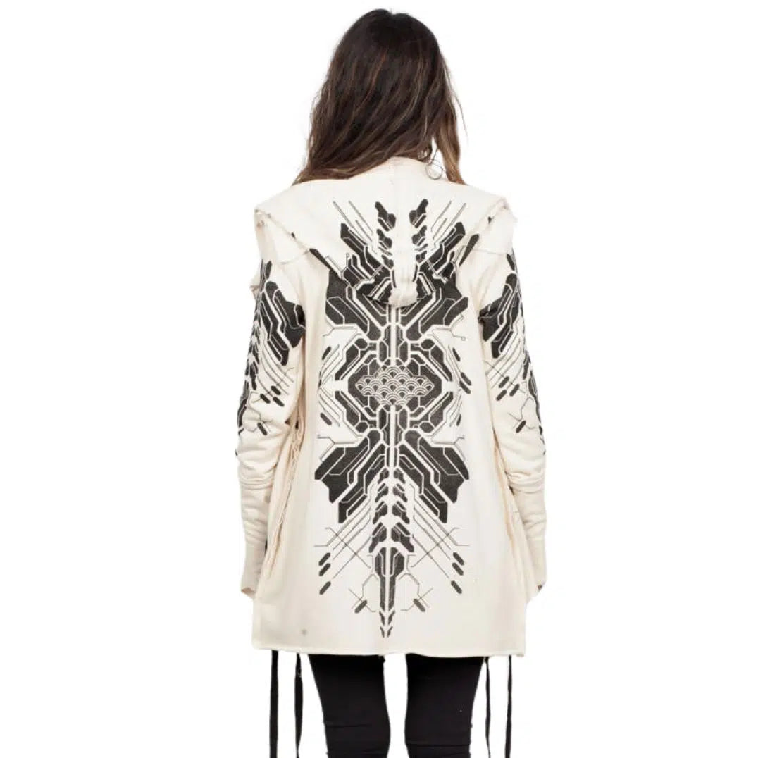 DELTA WO Hood Cardigan Duster In White