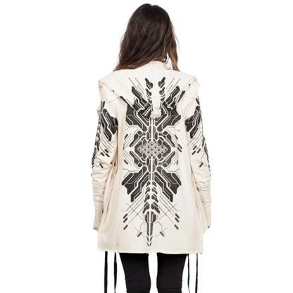 DELTA WO Hood Cardigan Duster In White