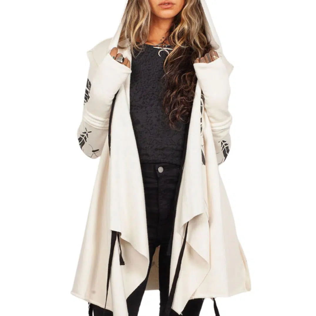 DELTA WO Hood Cardigan Duster In White