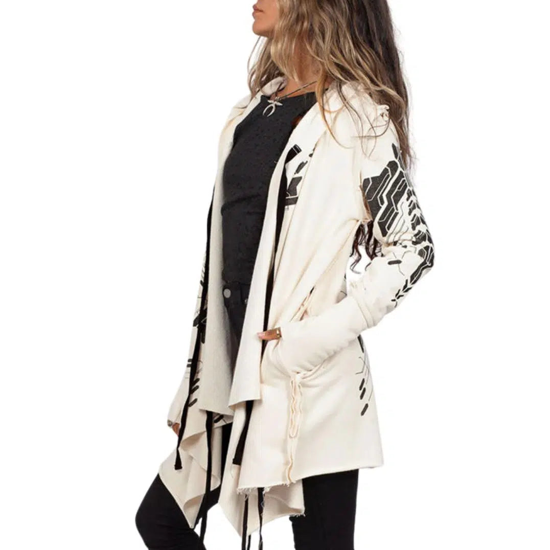 DELTA WO Hood Cardigan Duster In White