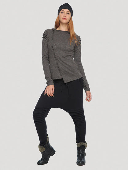 DOGON LIGHT Hood Sweater In Charcoal