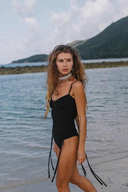 RACHEL Black One Piece Swimsuit (Lycra Fabric)