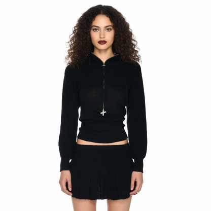 BLACK KNIT Mini Skirt