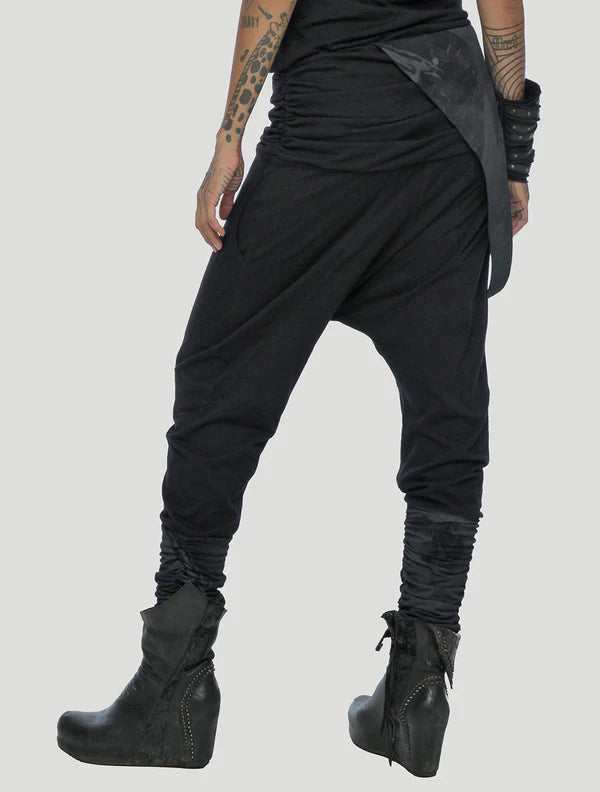 ELEVEN Unisex Asymmetric Romper Pants - Black
