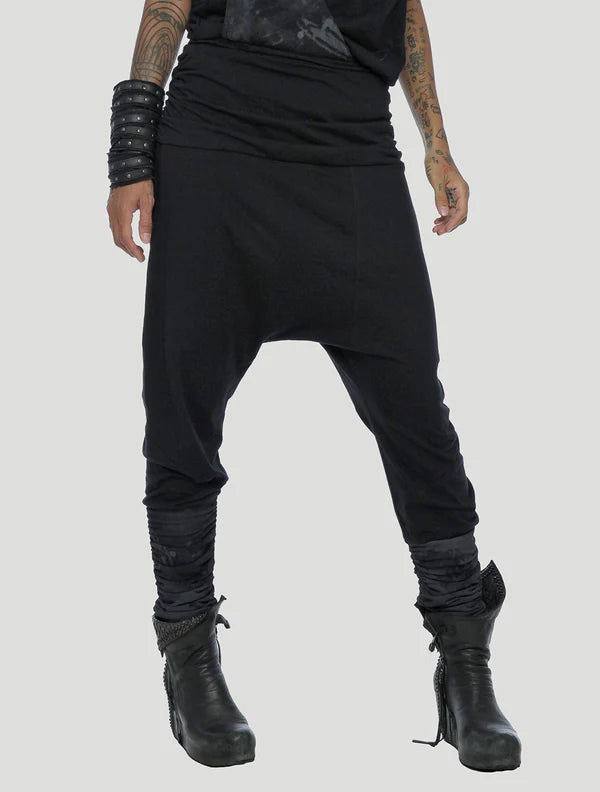 ELEVEN Unisex Asymmetric Romper Pants - Black