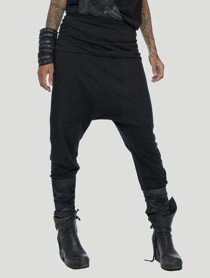 ELEVEN Unisex Asymmetric Romper Pants - Black