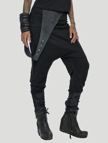 ELEVEN Unisex Asymmetric Romper Pants - Black