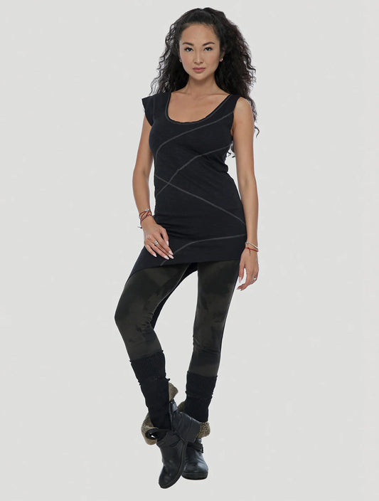 EKA Zip Asymmetrical Tunic In Black