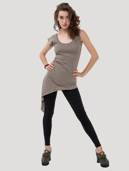 EKA Zip Asymmetrical Tunic In Cement