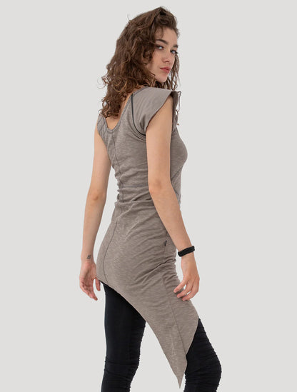 EKA Zip Asymmetrical Tunic In Cement