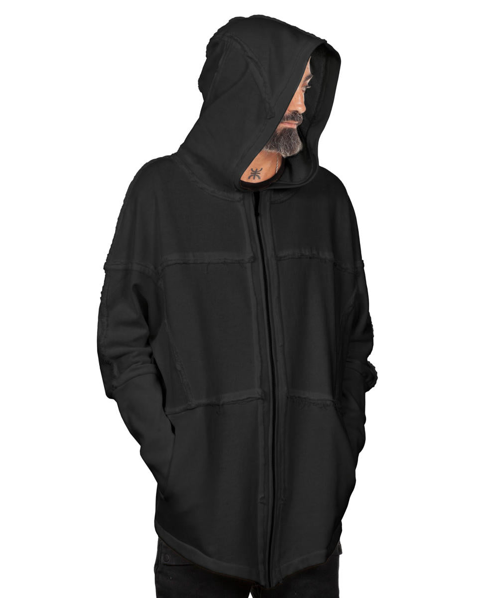 UNISEX FROST PIGMENT Zipper Jacket In Wash Black