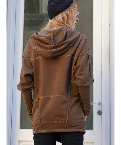 UNISEX FROST PIGMENT Zipper Jacket In Wash Brown