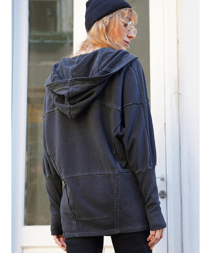 UNISEX FROST PIGMENT Zipper Jacket In Wash Black