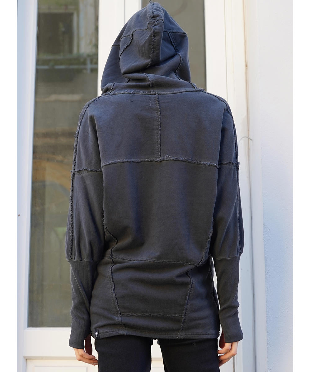 UNISEX FROST PIGMENT Zipper Jacket In Wash Black