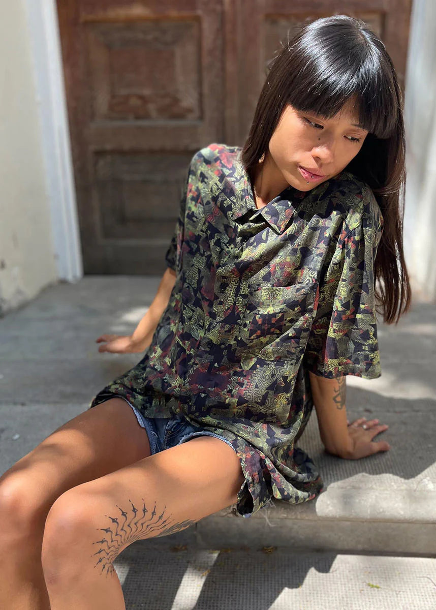 FUNTASM JUNGLE UNISEX Button Shirt In Brown
