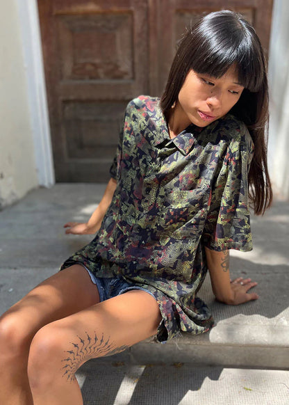 FUNTASM JUNGLE UNISEX Button Shirt In Brown