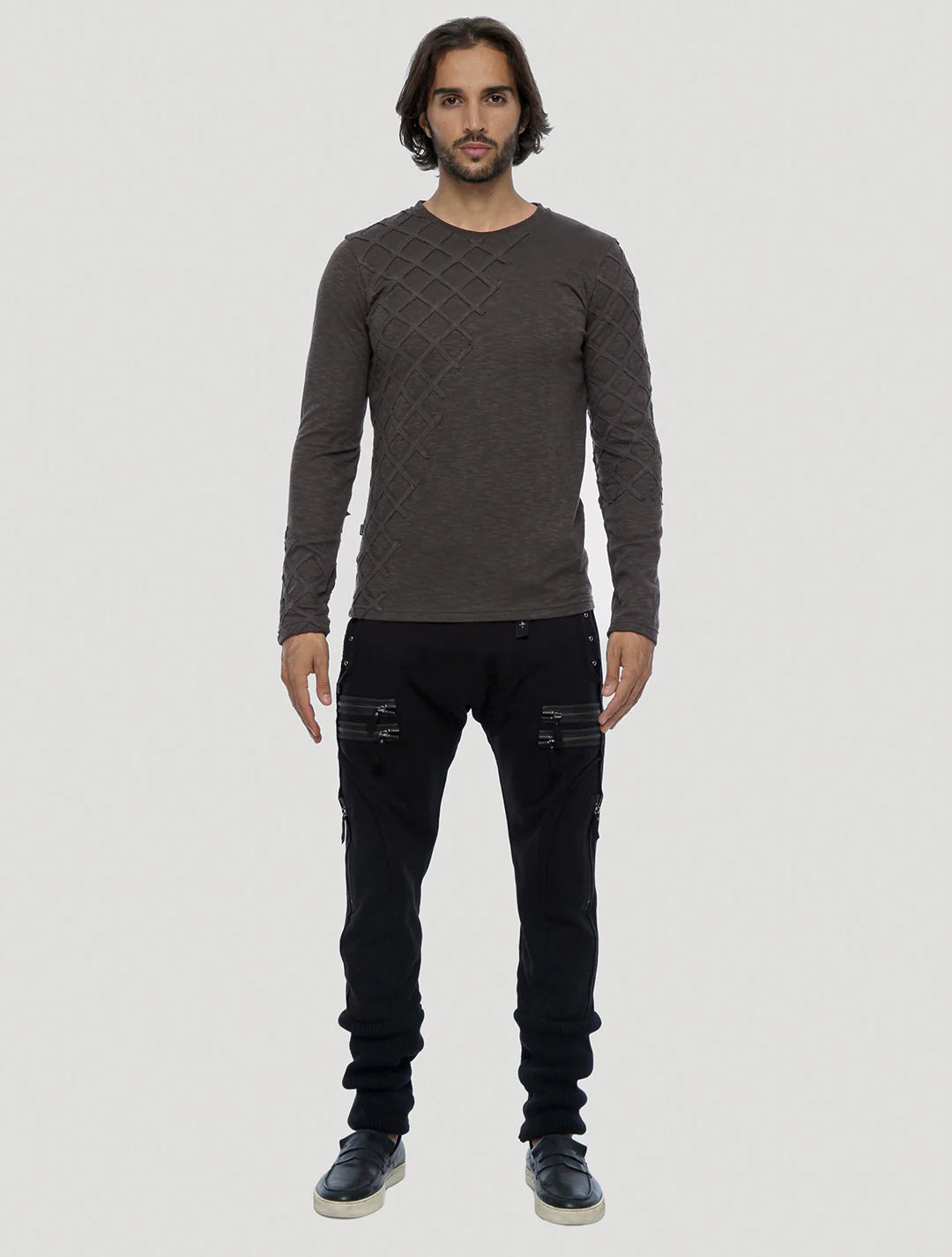 GAUDA Sweater In Olive-Noir