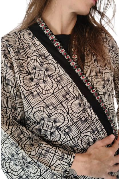 BOHO KIMONO BW Print