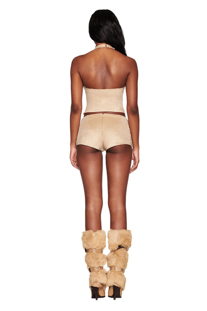 ZINA Suede Micro Shorts
