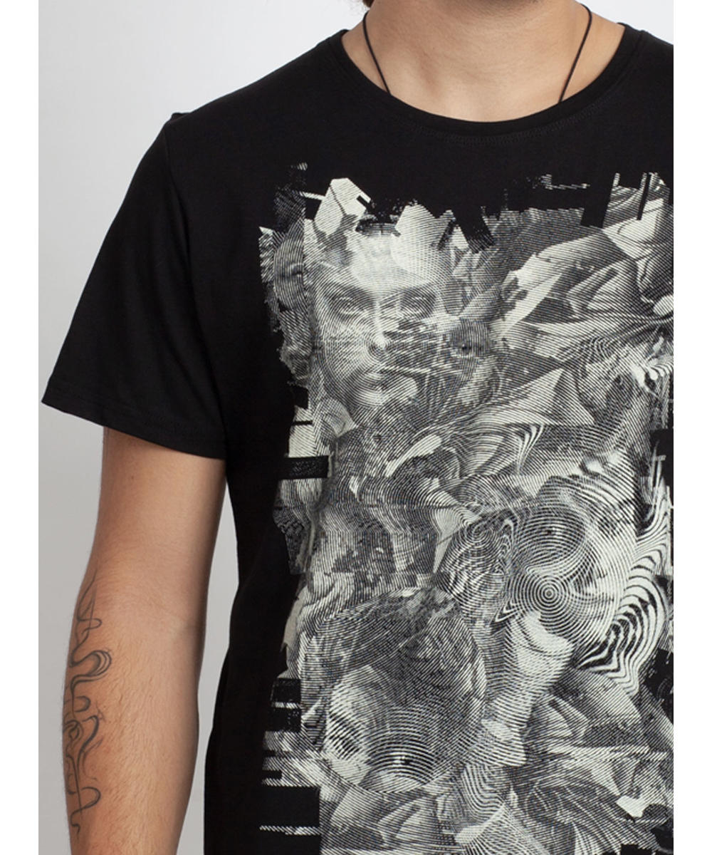 GLITCH TONE T-Shirt In Black