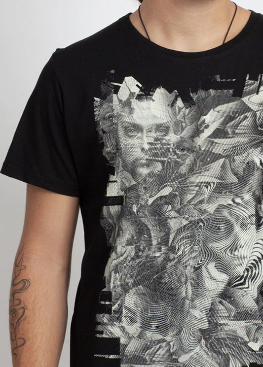 GLITCH TONE T-Shirt In Black
