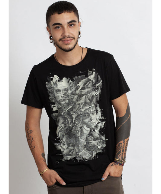 GLITCH TONE T-Shirt In Black