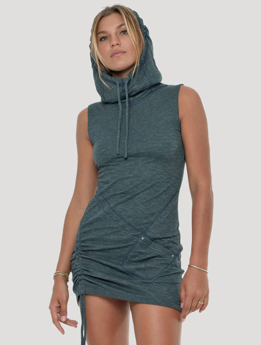 GREGA Sleeveless Mini Dress In Teal