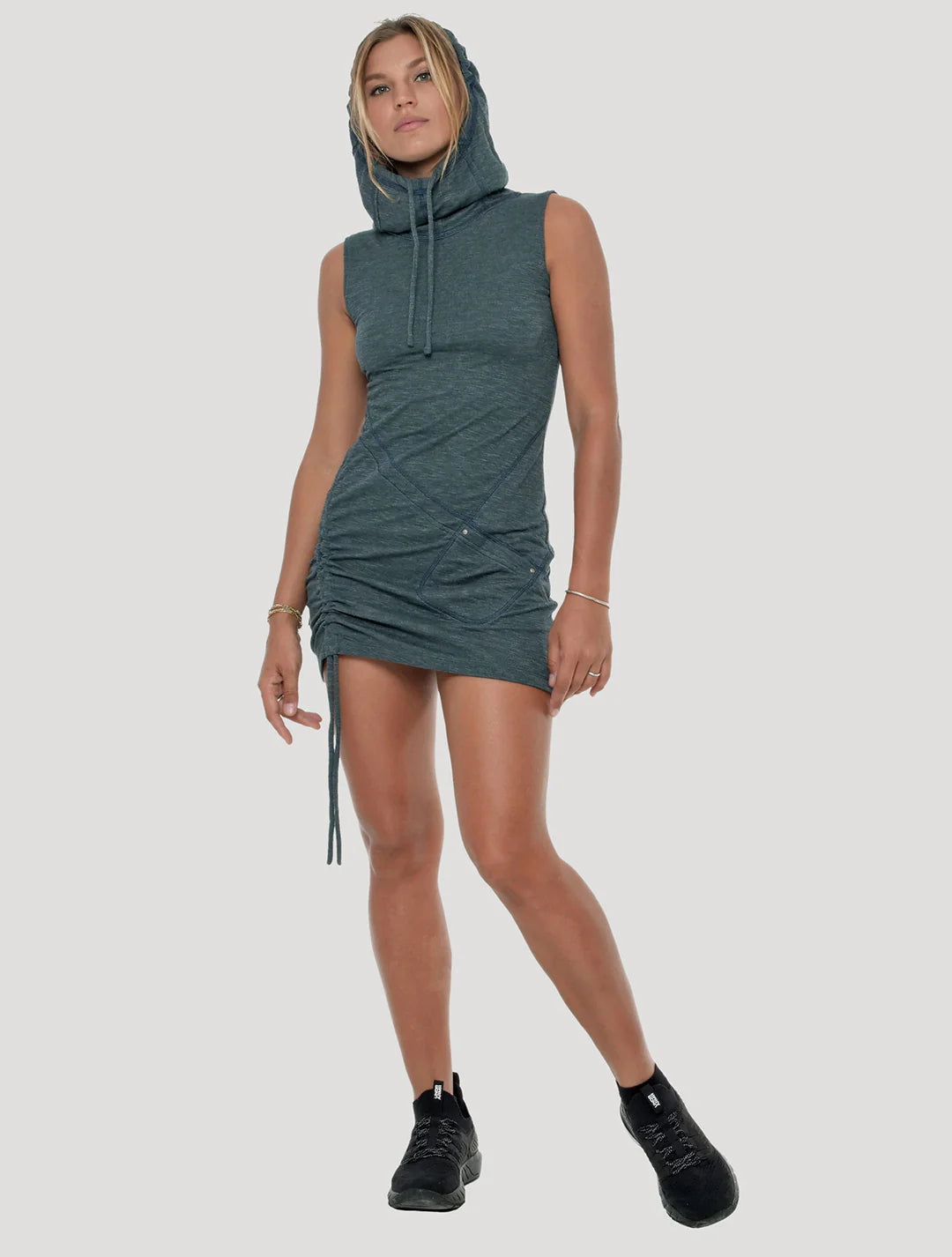 GREGA Sleeveless Mini Dress In Teal