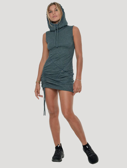 GREGA Sleeveless Mini Dress In Teal