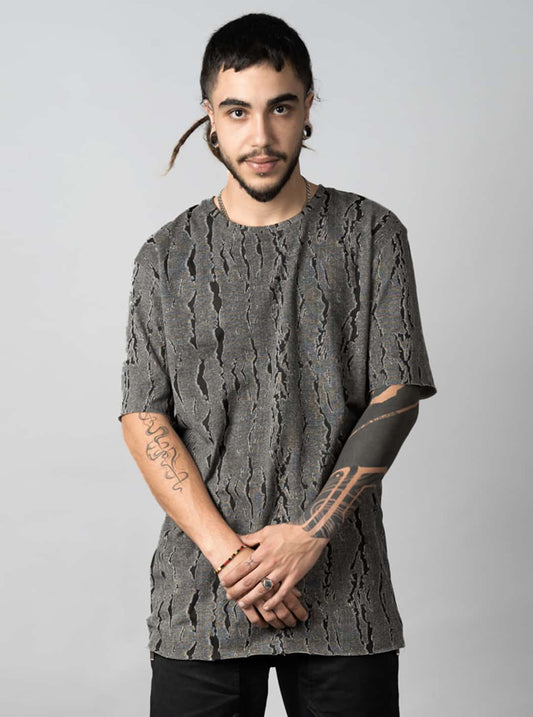 SAKAY BOTANICAL T-Shirt In Grey Shadow