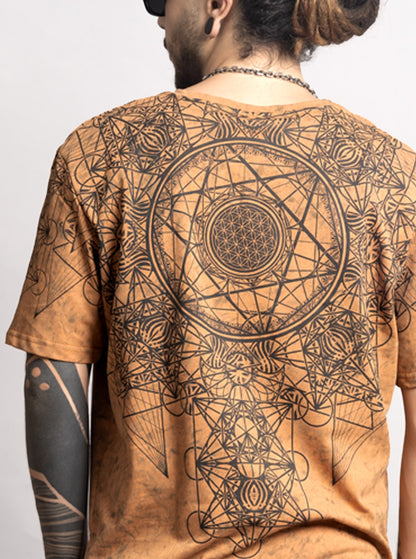 GRID THEORY T-Shirt In Orange Tie-Dye