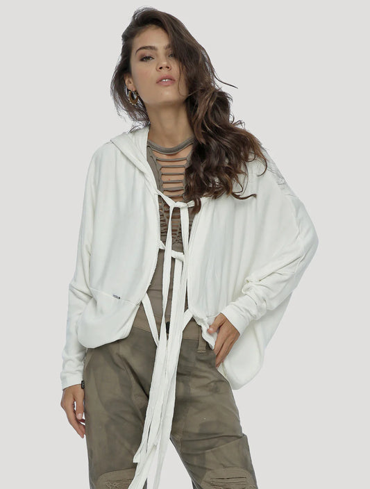GEISHA UNISEX Hooded KIMONO In White