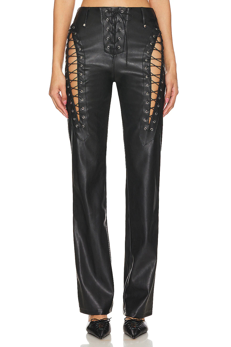 Xenia Faux leather Pants - Black