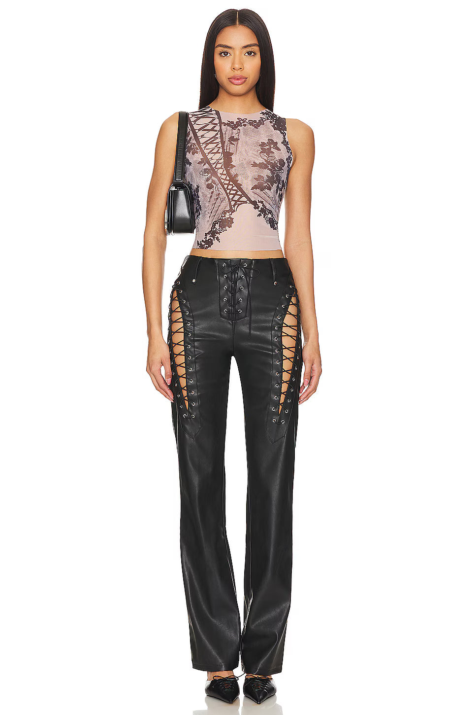 Xenia Faux leather Pants - Black