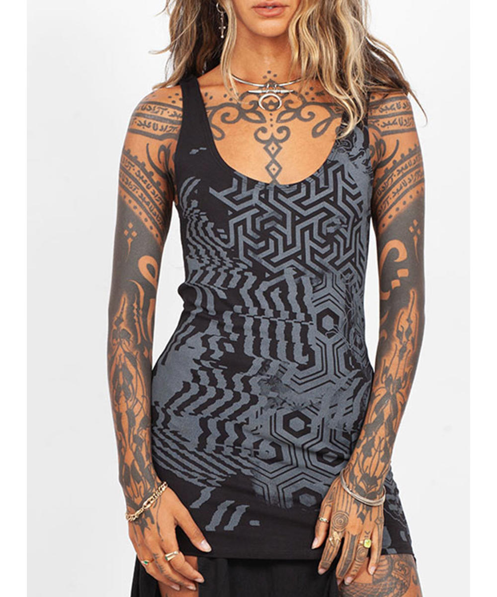 ICHI Open Tank in Black