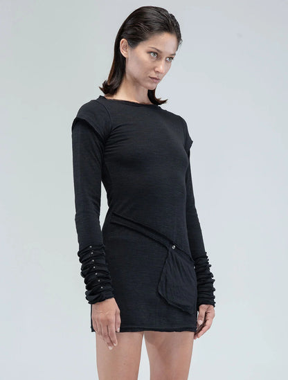IGGY Long Sleeves Mini Dress In Black